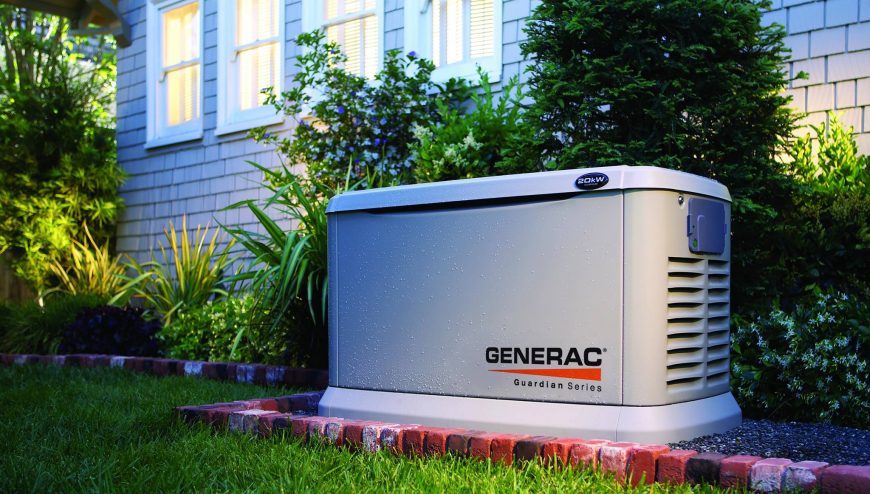 Generac generator outside a home