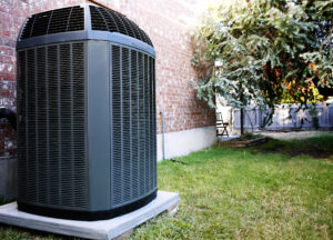 Heat pump installed outside of a home